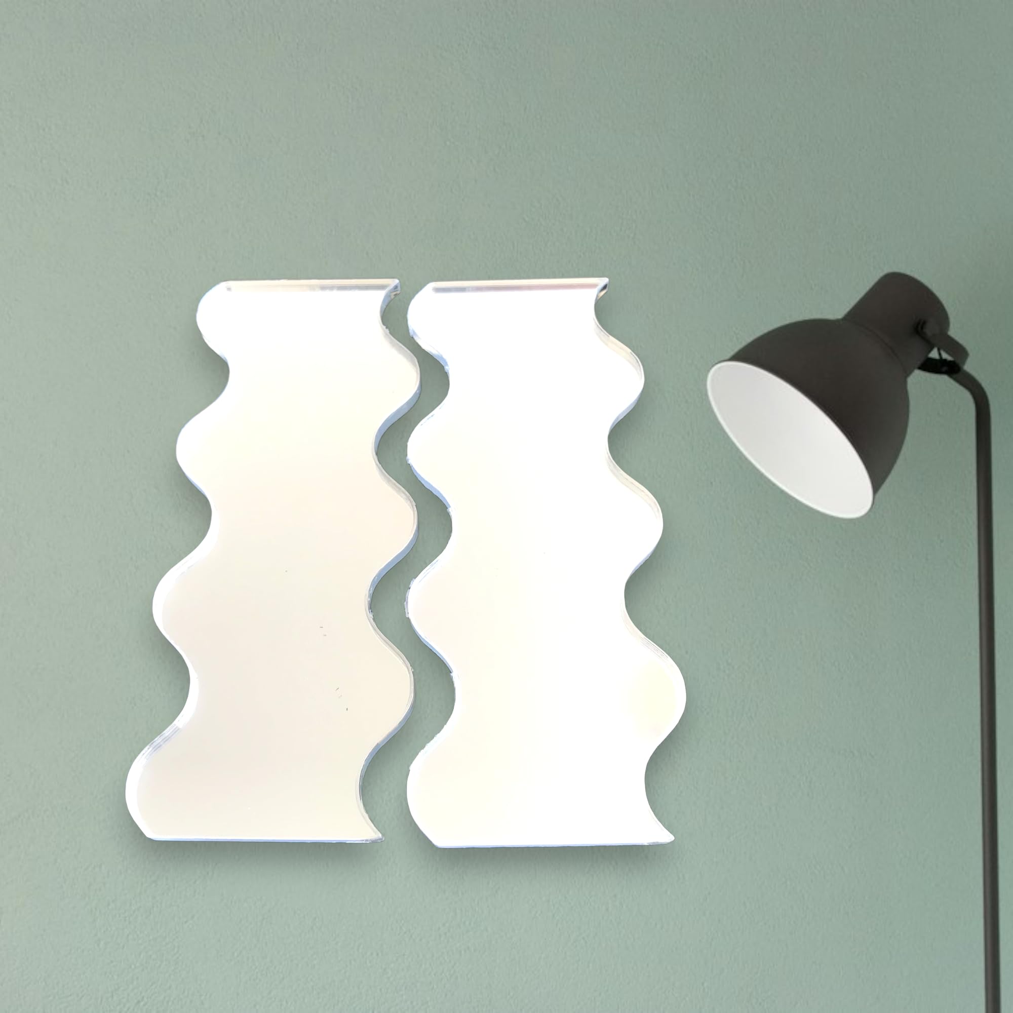 Super Cool Creations Wavey Mirror Pair - 60cm x 25cm (together 60cm x 50cm)