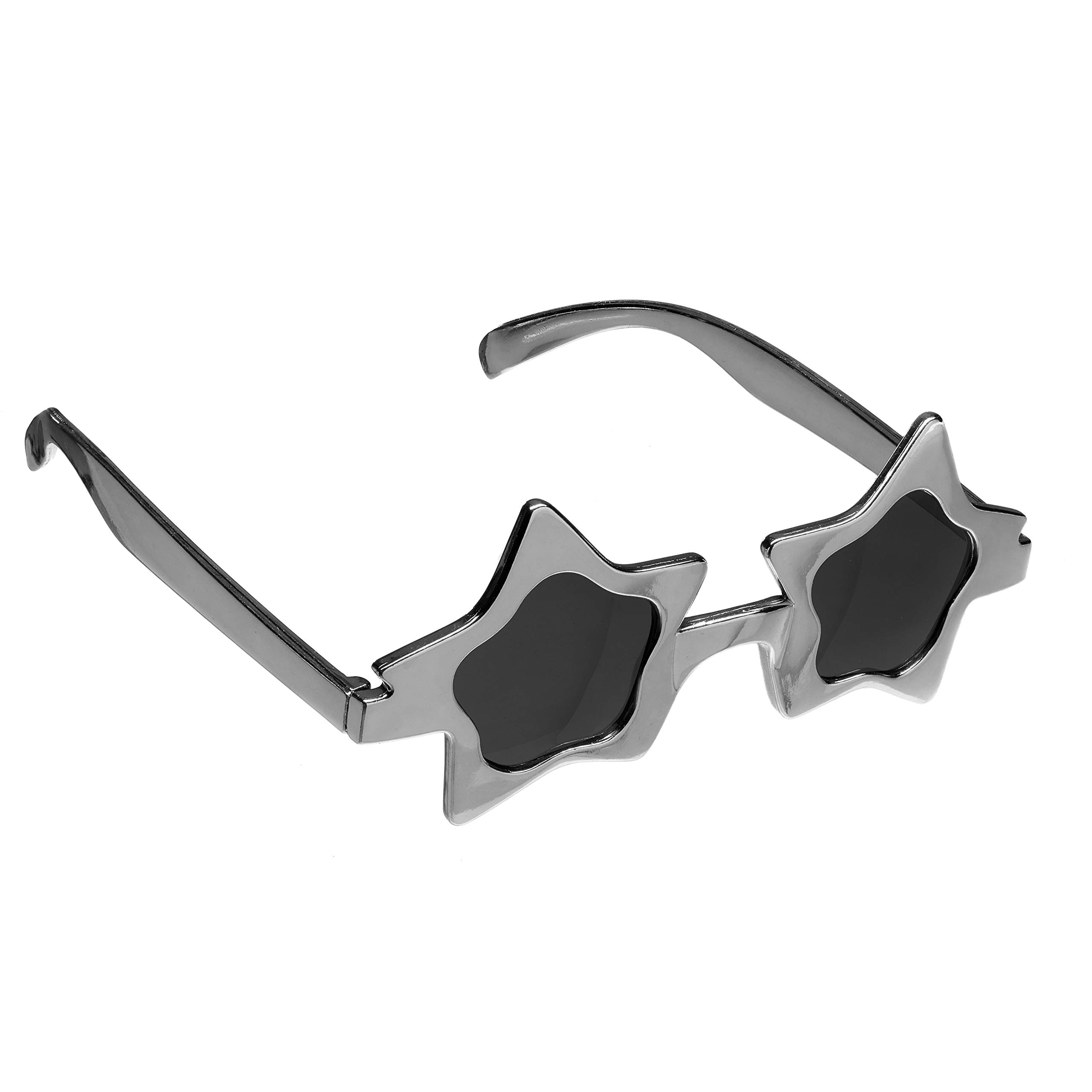 Bristol Novelty BA505 Star Glasses Silver, One Size Halloween