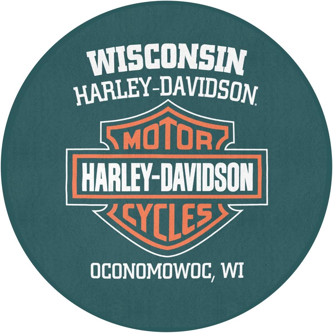 Amazon Co Jp ハーレーダビッドソン Harley Davidson ロゴ 丸い 円形 円形マット ラグ カーペット ラグマット 衝撃吸収 防音 洗える 滑り止め付 床暖房 抗菌 防臭 おしゃれ 折り畳み可能 直径60cm ホーム キッチン