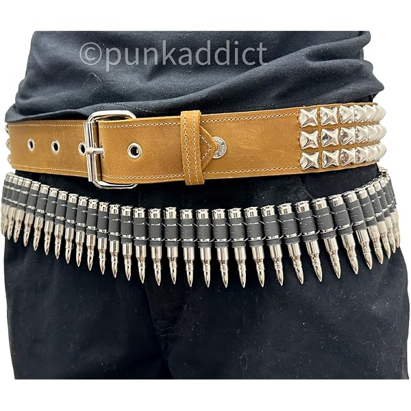 1412 Snap On Imitation Bullets Leather Belt, Black | Snap On Imitation Bullets Leather Belt, Black | S-30 main image 3