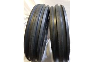 6.50-16 KNK-35 ROAD CREW (2 TIRES + 2 TUBES) 6 PLY 3-Rib Farm Tractor Tires 6.50x16