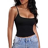winkbay Women's Ruched Crop Tops Summer Scoop Neck Sleeveless Camisole Top Going Out Outfits