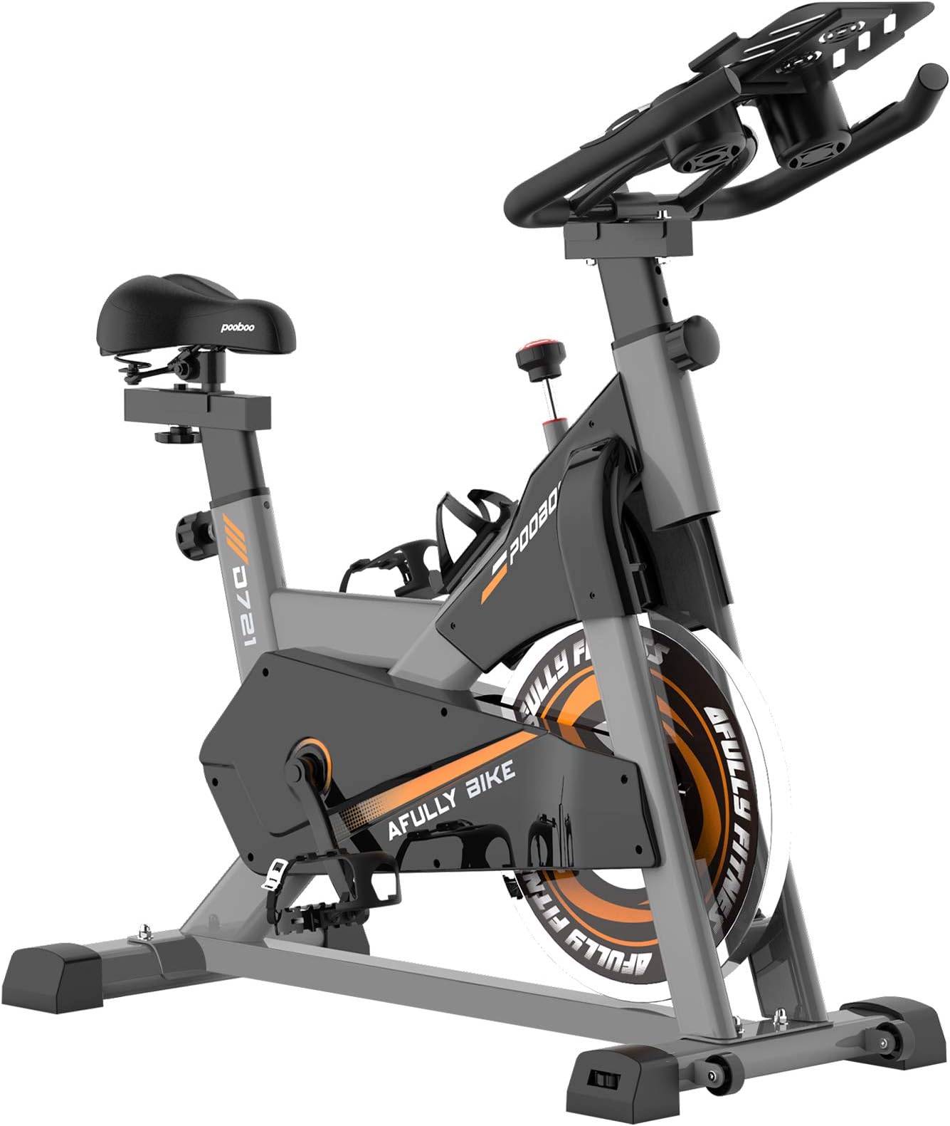 pooboo Exercise Bike, Belt Drive Indoor Cycling Bike, Stationary Bike LCD Display for Home Cardio Workout Bike Training