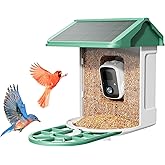 HARYMOR Bird Feeder with Camera-2K Live Video, Solar-Powered, Smart AI Identify Birds, 2L Food Capacity, Arrived Alerts, Bird Videos Storage, Mini Hummingbird Feeder for Watching Birds Outdoor