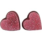 Summerfield Collection Stainless Steel Glitter Acrylic Heart Stud Earrings 8mm (Bubblegum Pink)