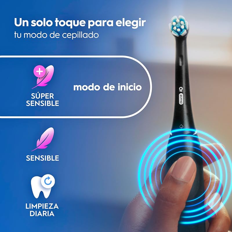 Oral-B iO 2 Pack de 2 Escovas de Dentes Elétricas Night Black e Soft Pink, 2 Cabeças, 1 Estojo de Viagem, 1 Suporte de Recarga, 3 Modos de Escovagem, Sensor de Pressão e Temporizador