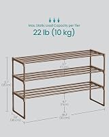 SONGMICS 3-Tier Shoe Rack Storage Organizer Walnut Brown LSA303K01 view 6