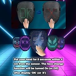 MOYACA Led Mask with Gesture Sensing, Light up mask