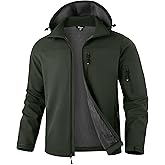 Pudolla Men's Softshell Jacket Fleece Lined Water Resistant Hooded Winter Coats for Men Outdoor Work Hiking with Pockets