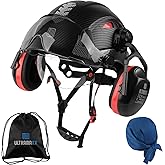 UM ULTRAMAXX Safety Helmet with Built-in Visor Ear Muffs Kits, Hard Hat with Vented Design, ANSI Z89.1 Certified, Ideal for Industrial and Construction