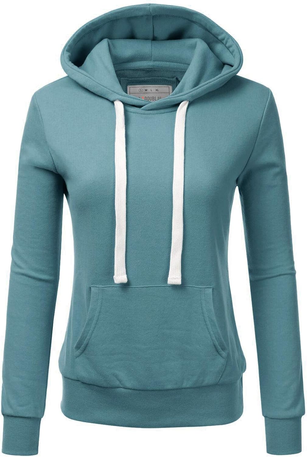Doublju Basic Lightweight Pullover Hoodie Sweatshirt for Women: Clothing