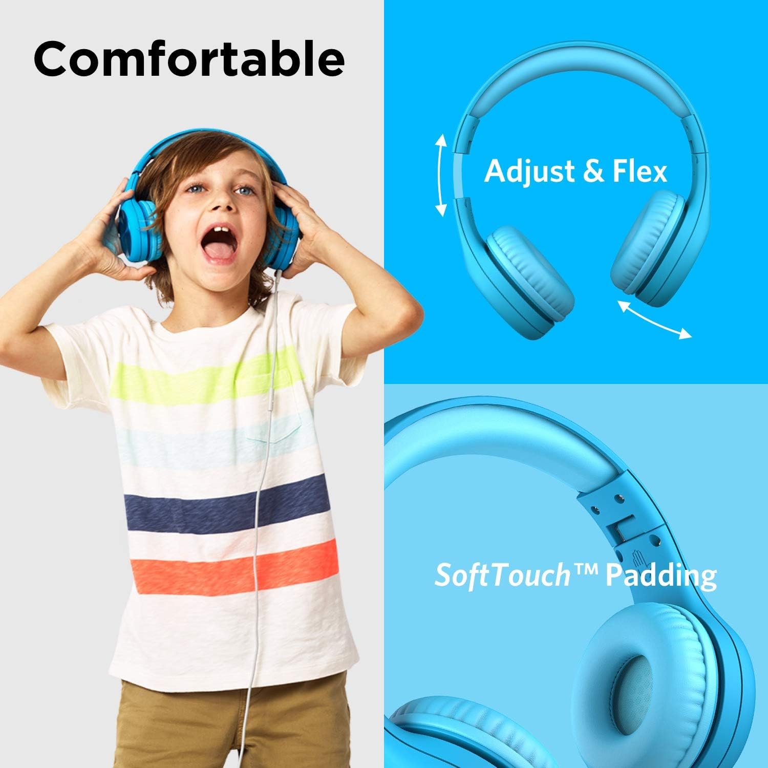 LilGadgets Connect+ Pro Wired Kids Headphones, Designed with Kids' Comfort in Mind - Image 3