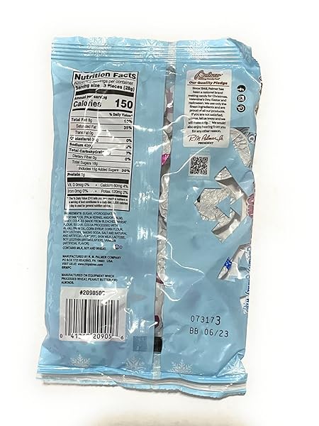 PALMER (1) BAG COOKIES & CREME SNOWMEN – CREAMY CANDY WITH COOKIE BITS – INDIVIDUALLY WRAPPED HOLIDAY CANDY – NET WT. 4.5 OZ