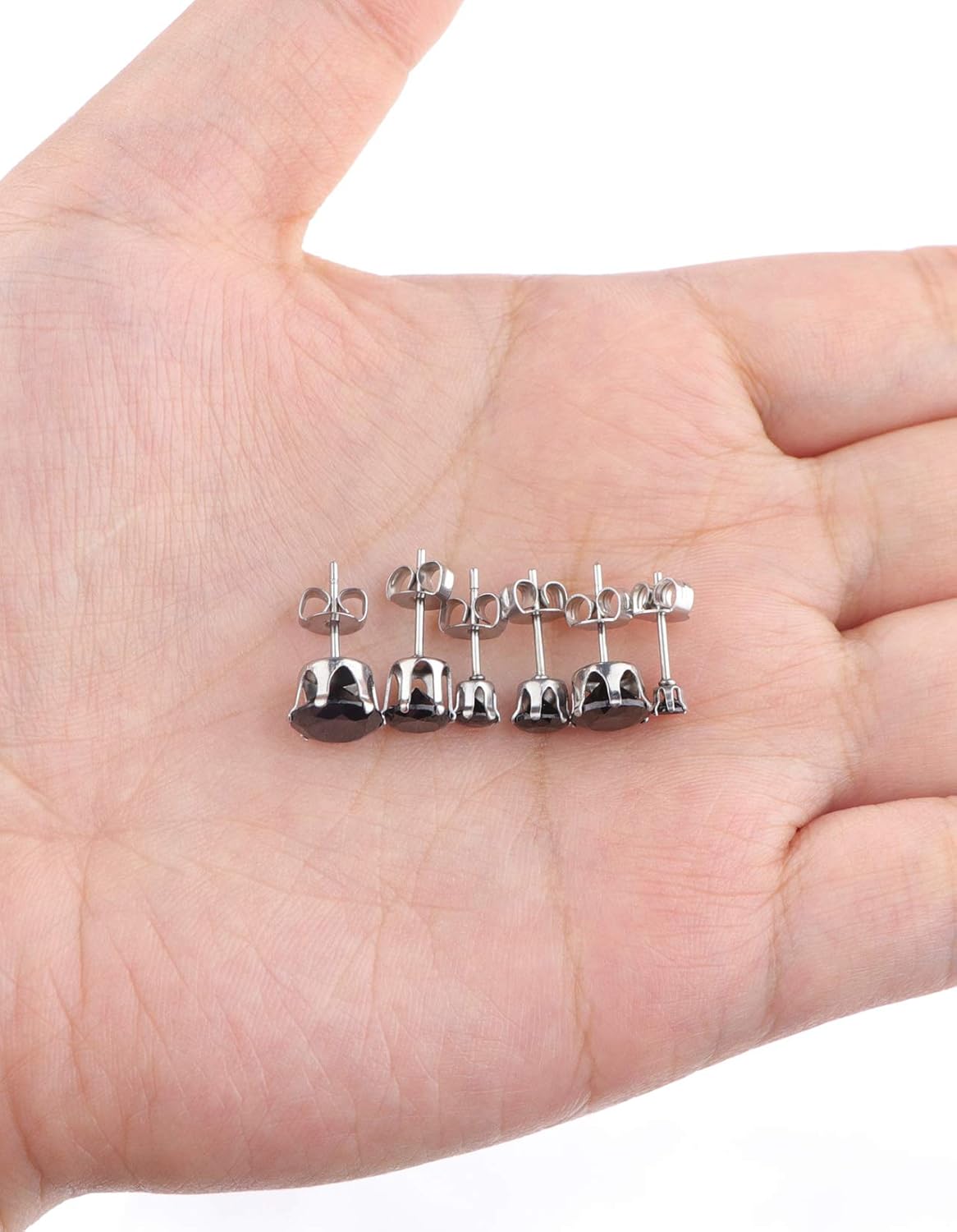 Sailimue 6 Paires Acier Inoxydable Boucles D Oreilles Clou Pour Homme Femme Avec Rondes Zirconium Boucles D Oreilles Brillant Cartilage Piercing Oreille Cz 3 8mm Boucles D Oreilles Bijoux