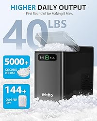 Aeitto Nugget Ice Maker 40Lbs/24H, Countertop Soft