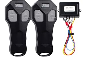 Gmailmall 12V Wireless Winch Remote Control 2 Pack Universal Mini 5 Wire Control Winch with Dual Manual Matching Transmitter Kit for Truck, ATV and SUV Winch Wireless System