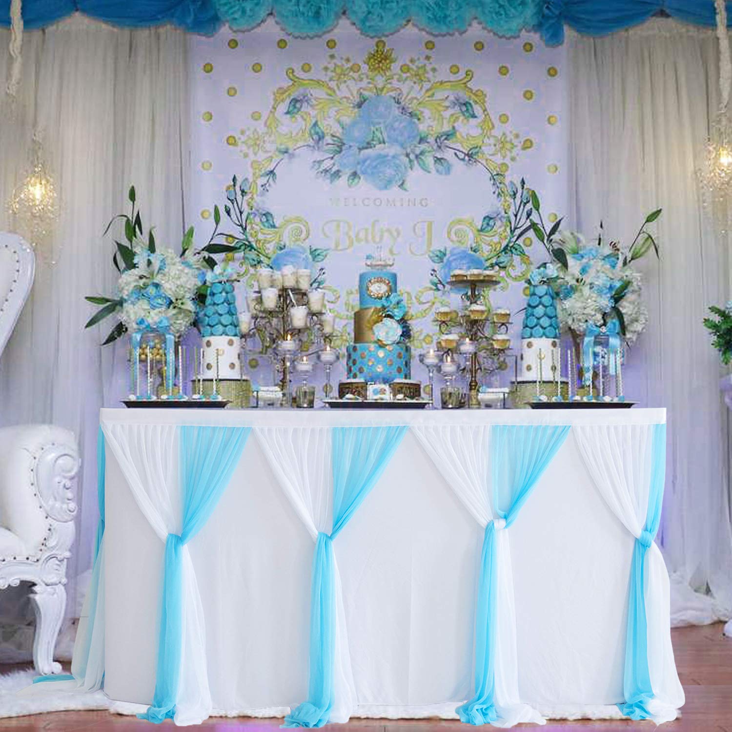 Best blue baby shower table cloth