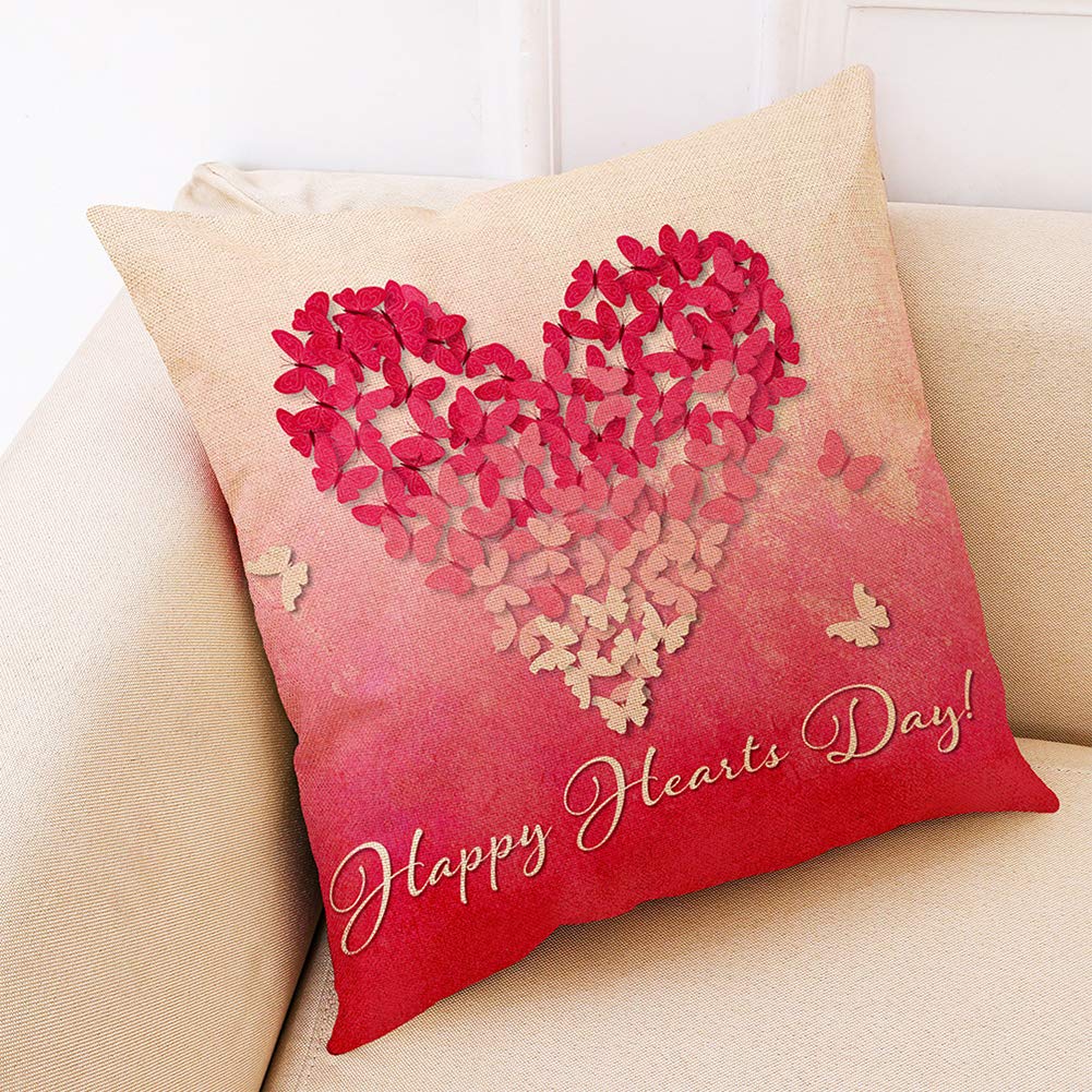 Buy Faironly Romantic Heart Shaped Pattern Printing Pillow Cover