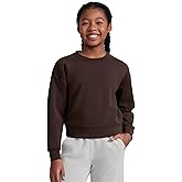 CRZ YOGA Girls SoftAura Long Sleeve Crew Neck Casual Sweatshirts - Lounge Pullover Hoodie Relaxed Waist Length Kids Teen