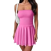 OQQ Women's Mini Dress Summer Cocktail Tube Ruched Waist Ruffle Corset Party A-line Dresses