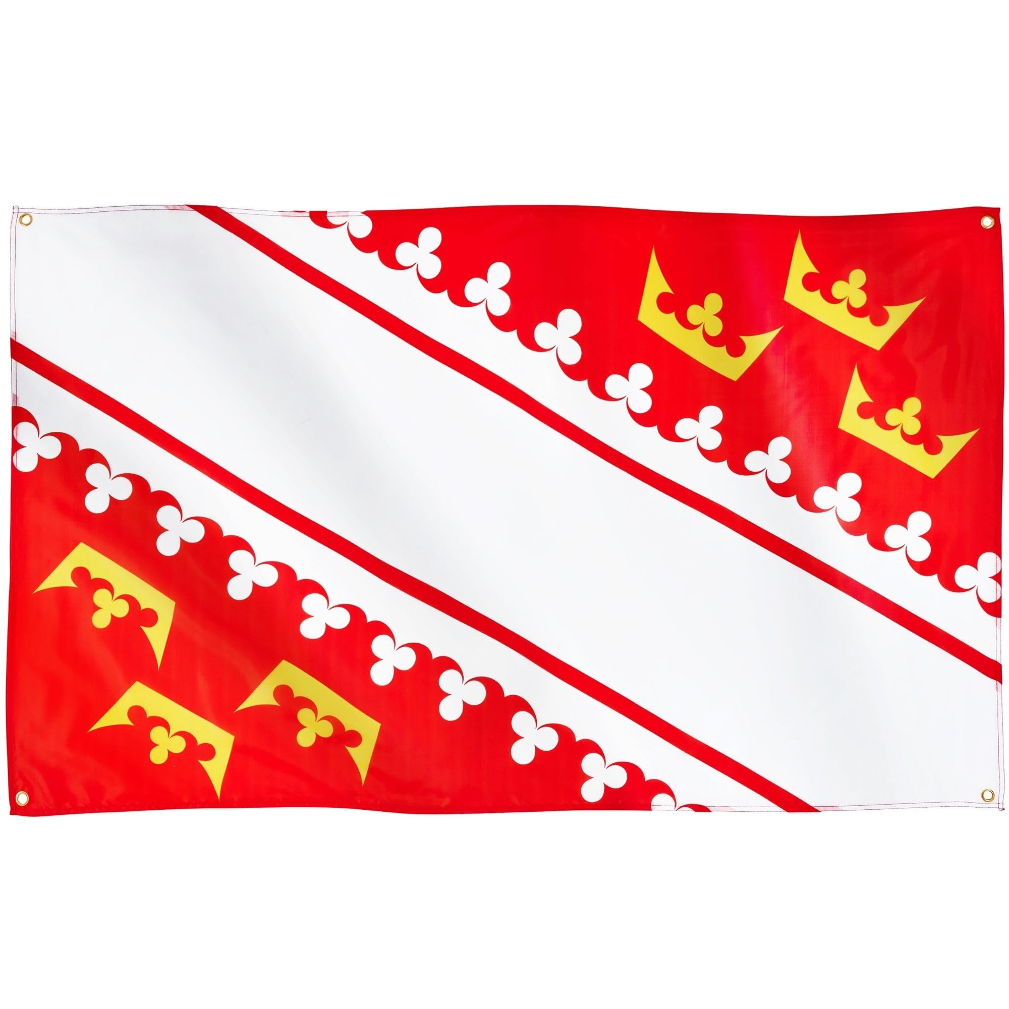 Runesol Alsace Flag, 91x152cm, 3ft x 5ft, 4 Grommets, Eyelet In Every Corner, Grand Est, Alsatian, Premium Flags, Inside, Outside, Vivid Colours