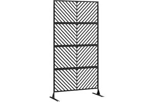 72"H x 40"W Heavy-Duty Metal Privacy Screen – Freestanding Rust-Resistant Outdoor Fence Panel | Weatherproof Decorative Desig