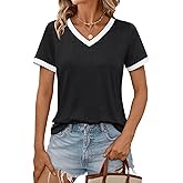 AUTOMET Womens Short Sleeve T-Shirts Summer Tops Casual Soft Tunic V Neck Basic Workout Clothes Spring Fashion Outfits 2026