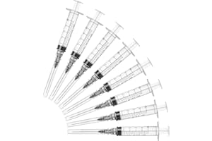 JIBENGAO 5ml/cc Lab Supplies with Luer Lock 22 Ga Individually Wrapped (20Pack)