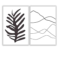 SIGNWIN 2 Piece Framed Canvas Wall Art Minimalism Abstract Style Canvas Prints Home Artwork Decoration for Living Room,Bedroom - 16