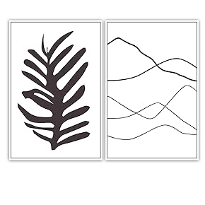 SIGNWIN 2 Piece Framed Canvas Wall Art Minimalism...