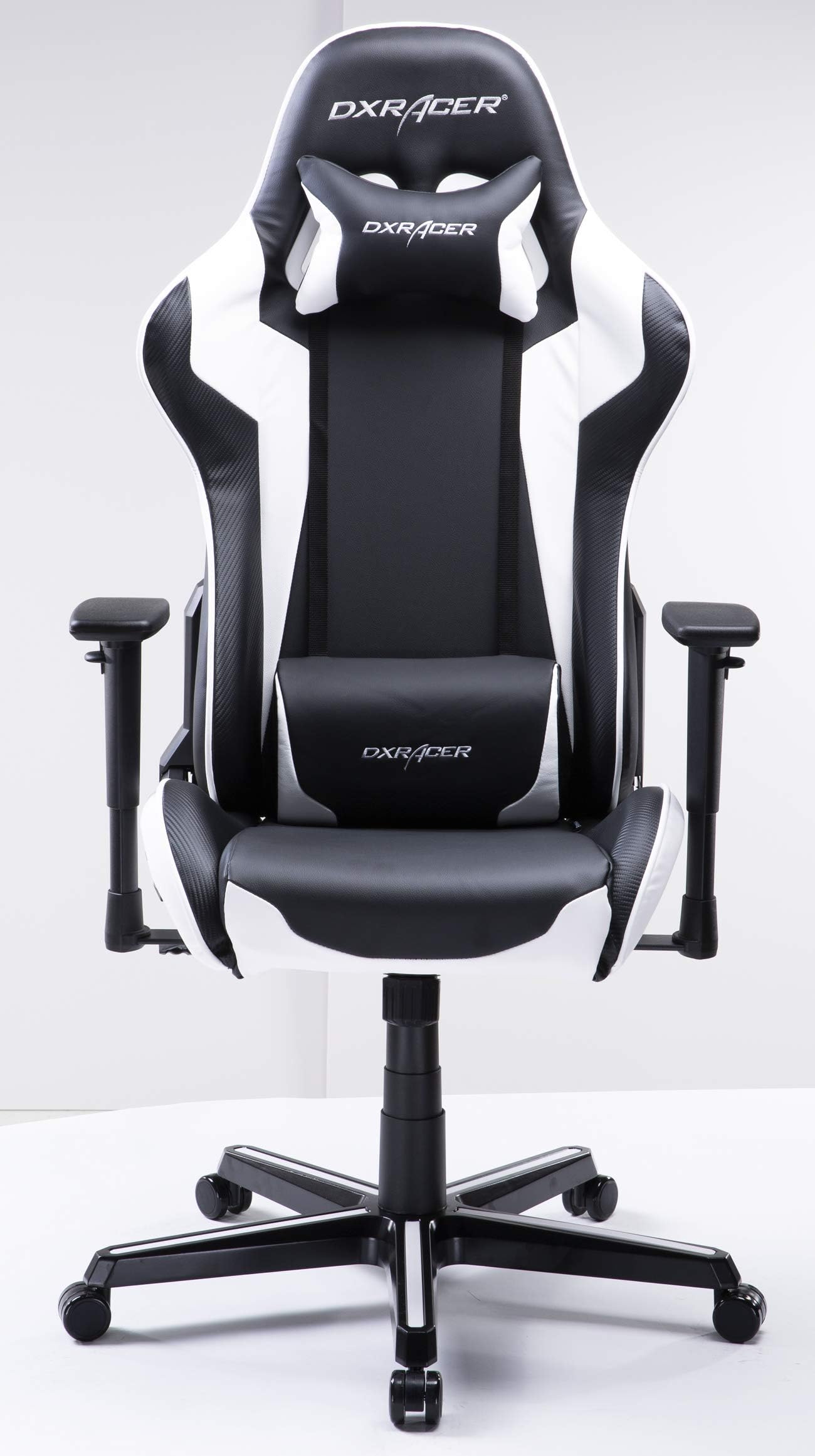 DXRacer USA Formula Series FH00 Gaming Chair Computer Chair Office Chair Ergonomic Design Swivel Tilt Recline Adjustable with Tilt Lock, Includes Headrest Pillow and Lumbar Cushion (White)