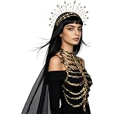 L'VOW Gothic Skeleton Rib Cage Harness Light PU Foam Bone Corset | Side Metal Chain, Light Weight Body Accessory, for Ghost Bride Cosplay, Halloween Goth Wedding, LARP Women Fantasy Armor