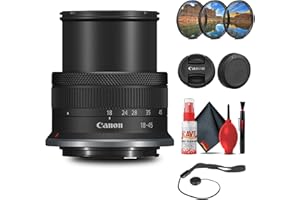 Canon RF-S 18-45mm f/4.5-6.3 is STM Lens with Filter kit + Cleaning Kit + Cap Keeper (Renewed)