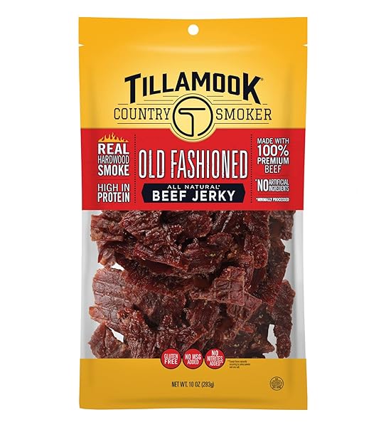 TILLAMOOK COUNTRY SMOKER REAL HARDWOOD SMOKED BEEF JERKY, OLD FASHIONED, 10 OUNCE