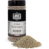 Lane's 16 Mesh Coarse Black Pepper Ground, 8 oz - Premium Coarse Ground Black Pepper Seasoning with Bold Flavor, Slow-Release Heat, Ideal for Grilling & Cooking, Gluten-Free Spice, No Preservatives