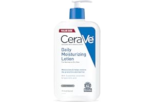 CeraVe Daily Moisturizing Lotion for Dry Skin, Body Lotion & Face Moisturizer with Hyaluronic Acid and Ceramides, Daily Moisturizer, Fragrance Free, Oil-Free, 19 Ounce