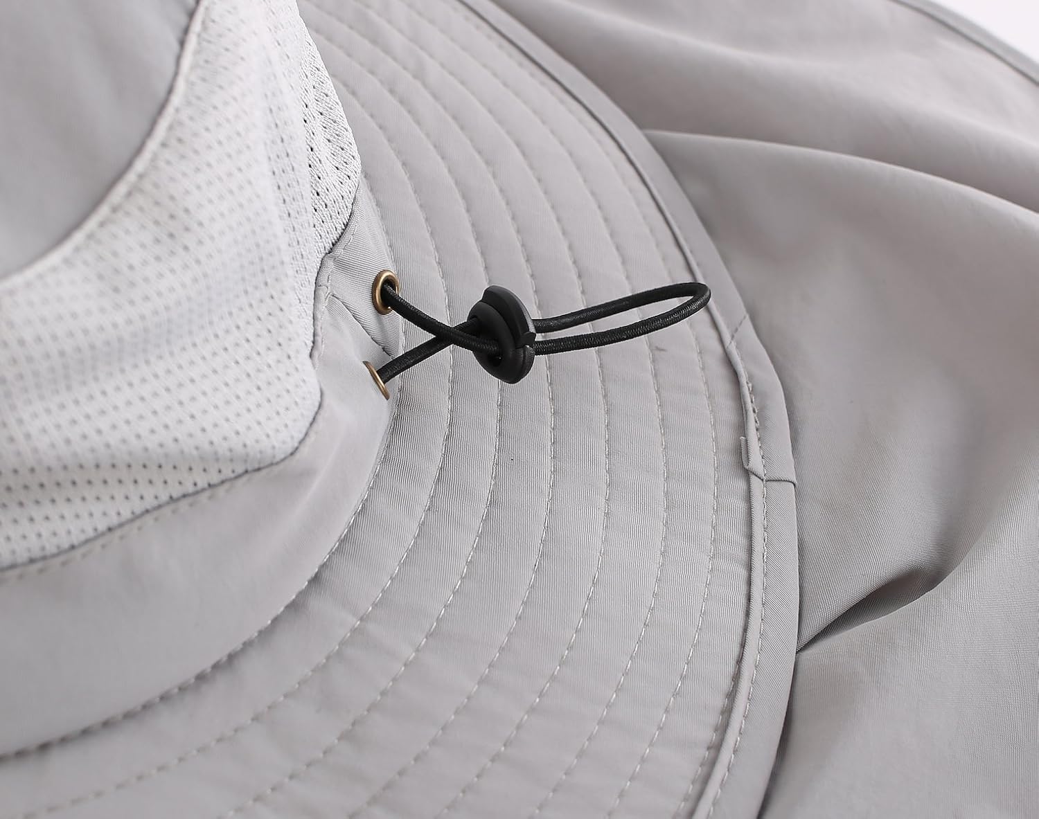 Home Prefer Mens Sun Hat with Flap Summer Neck Cover Foldable Fishing Cap Wide Brim Sun Protection Hat Light Gray: Clothing