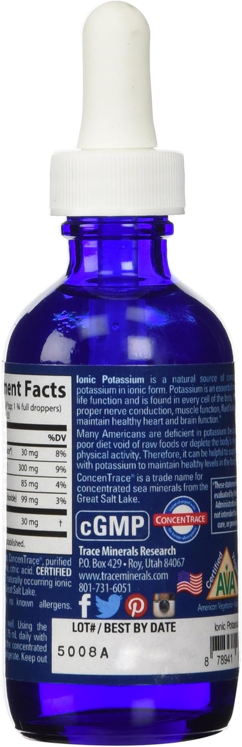 Trace Minerals Research Liquid Ionic Potassium Supplement, 2 Ounce: Health & Personal Care