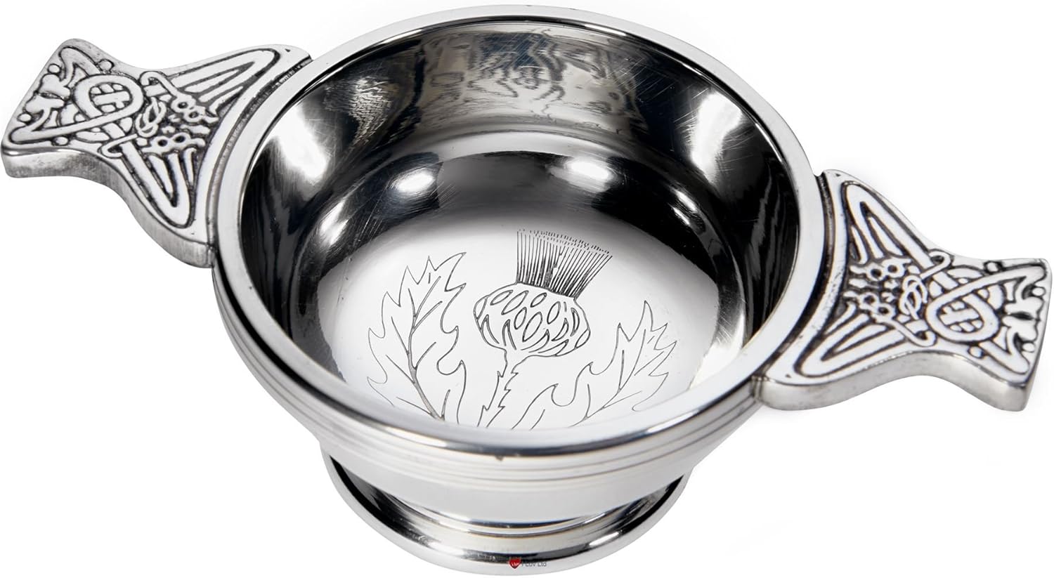 iLuv Scottish Quaich Small Thistle Flower Engraved Tasting