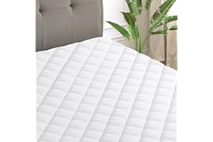 BDEUS Twin Quilted Fitted Mattress Pad, Soft and Breathable Mattress Protector with 180 GSM Down Alternative Fillings, Noiseless Mattress Cover with 6-18" Deep Pocket,Women's Gift Idea.
