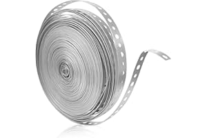 CODOHI 100ft Galvanized Metal Pipe Strap 3/4-Inch, 25 Gauge Hanger Straps Metal Strapping with Holes for Pipe Support Garden Yards