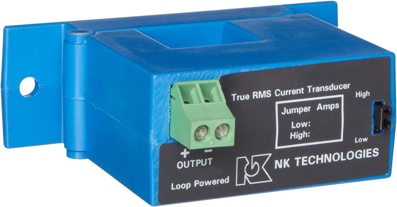 NK Technologies ATR1-420-24L-SP RMS Current Transducer, Split-core, 4-20mA Output Range, 0-10, 0-20, & 0-50A Input Range, 12-40VDC Power Supply