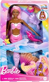 Barbie Mermaid Doll Brooklyn with Pink Hair & Color Change Water Accessory view 6