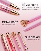 WEMATE 8Pcs Pink Ballpoint Pens Set Elegant 1.0mm Black Blue Ink view 6