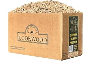NEW ENGLAND COOKWOOD Gourmet BBQ Pellets: Savory Hardwood Blend - 12lbs. ~535cuin Premium 100% Hardwood Pellets for Grills, Smokers and Ooni, Solo, Bertello Pizza Ovens