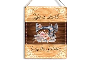 YCYD Retro Sewing Supplies Home Decor Wall Decor Sewing Accessories Wall Art Rustic Wooden Hanging Sign Quilting Supplies for Quilters Sewers Sewing Lovers Office House Home Sewing Room Bathroom Decor