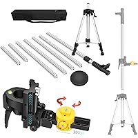 4.2m/13.77ft Multi-Function Laser Level Pole with 3.93ft tripod, 1/4" & 5/8" Threads - Upgraded Universal Mount for 360° Rota