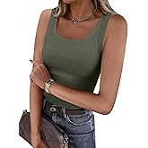 ANRABESS Womens Sleeveless Scoop Neck Tank Top Ribbed Fitted Summer Basic Slim Cute Tops 2026