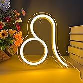 BerniceKelly The Zodiac Horoscope Neon Sign, Leo LED Neon Signs for Wall Decor, Astrology Zodiac Horoscope Neon Lights Beautiful Spiritual, Birthday Party, Home Kids Room Decor Leo