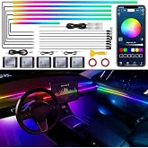 Dreamcolor Acrylic Interior Car LED Strip Light with Wireless APP, RGB 18 in 1 with 175 inches 593 LEDs Fiber Optic Strip Lig